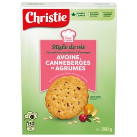 Peek Freans Lifestyle Cranberry Citrus Oat Crunch Cookies | 290g box from Canada