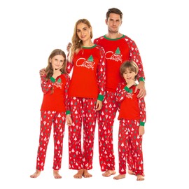 Ekouaer Matching Family Christmas Pajamas Boys Girls Children PJs Gift Set