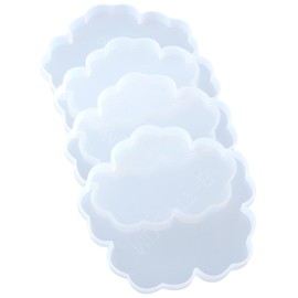 hobbyhub 4 PCS Flower Coaster Molds,Floral Silicone Coaster Resin Molds,4.7inches Cup Mat Molds for DIY Craft