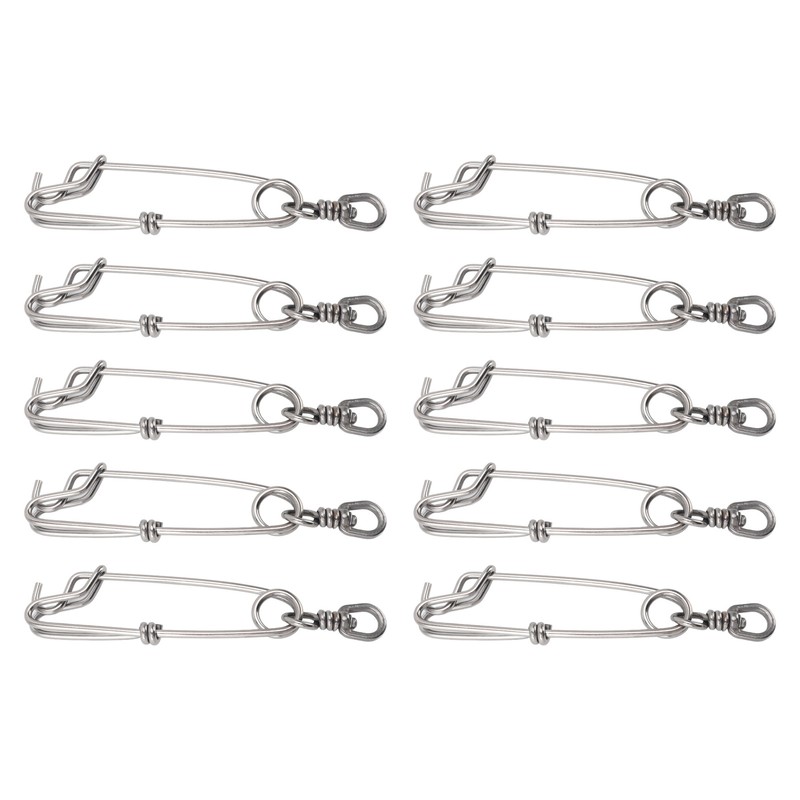 10 Set 3.8 X 150mm Fishing Snap Swivel 304 Stainless