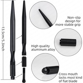 Mangos para Microblading, Bolígrafo Manual con Cuchilla Nano de 0,15 Mm, Soporte para Microcuchillas para Cejas Y Labios.