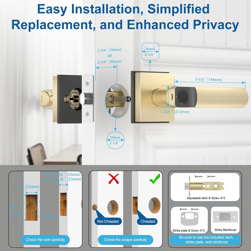 Fingerprint Door Lock & Biometric Door Knob with App –