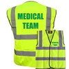 Medical team Yellow Hi Vis Viz Safety Vest Waistcoat, Reflective