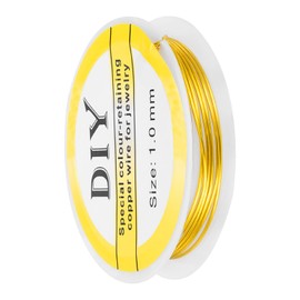 sourcing map 1mm/18 Gauge Copper Wire for Jewelry Making, 1 Roll Craft Tarnish Resistant Beading Wire for Jewelry Making Supplies DIY (Dark Gold)-1.5m