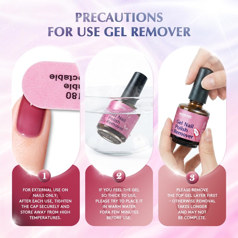 Gel Nail Polish Remover Kit -Quick&Easy Gel Polish Remover,0.5Fl Oz