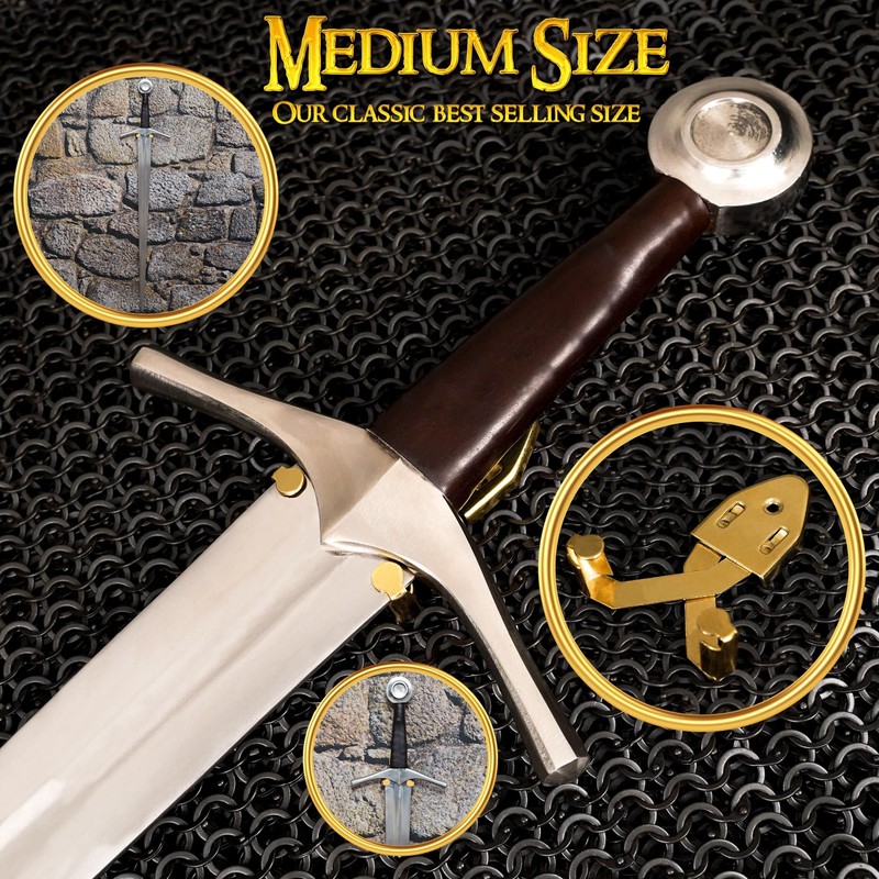 Mythrojan Metal Single Sword Vertical Wall Mount Universal Sword Holder