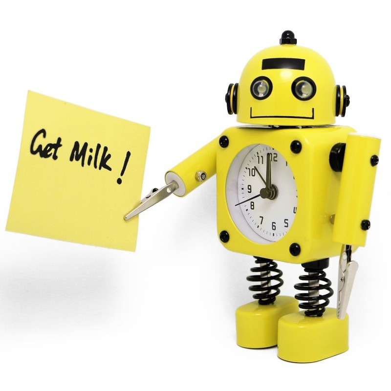 Betus Non-ticking Robot Alarm Clock Stainless Metal - Wake-up Clock