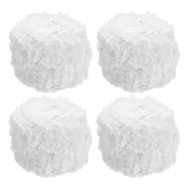PATIKIL 70 Yards Fur Yarn, 4 Skeins 100 Grams Soft Plush Fluffy Chunky Polyester Faux Fur Eyelash Yarn for Crocheting Hand Knitting Blanket Hats Crochet Crafting, White