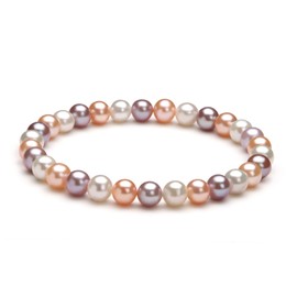 Donna Multicolor 6-7mm AA Quality Freshwater Cultured Pearl Bracelet-7.5 in length