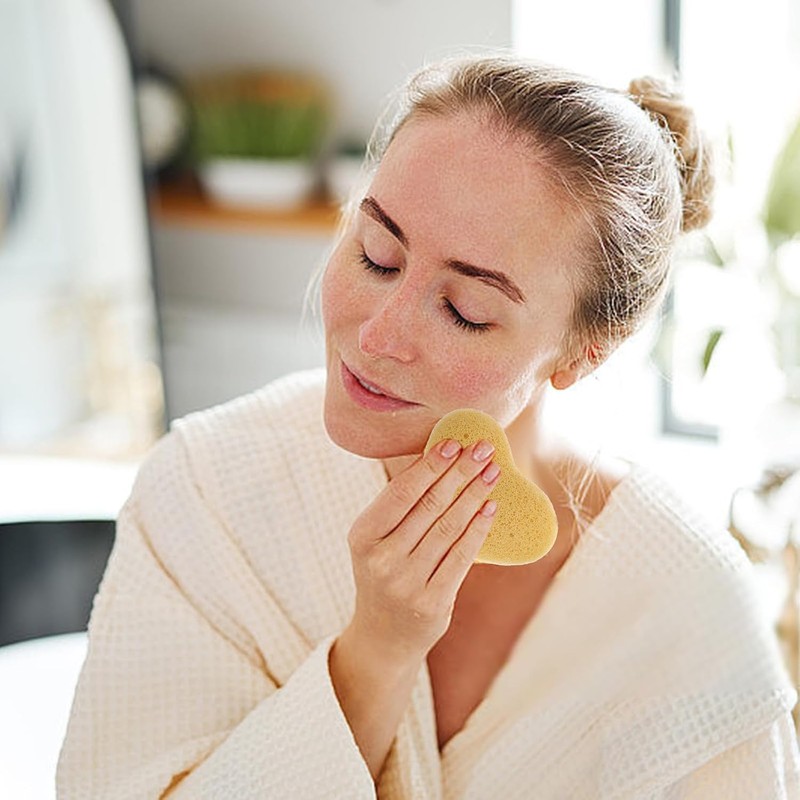 3 Esponjas Faciales Exfoliantes con Diseño de Forma Simbólica para