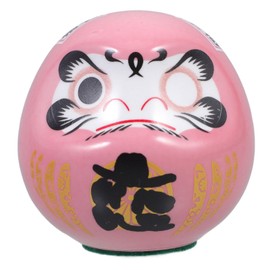 Cabilock Ceramic Daruma Doll Doll Japanese Ochoko Daruma Porcelain Statue Miniature Daruma Figurine for Home Table Desktop Car Good Luck Zen Decor Pink