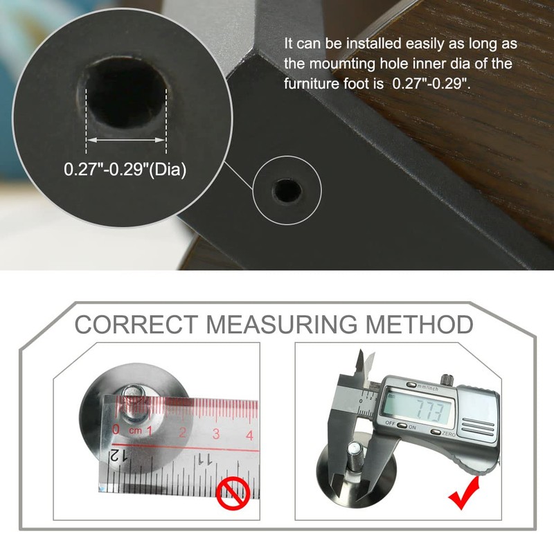 sourcingmap M8 x 10 x 22mm Furniture Glide Leveling Feet