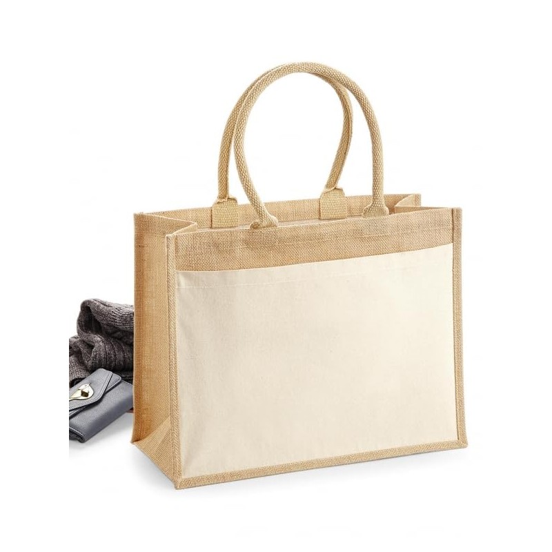 GIDUTEX Westford Mill Cotton Pocket Jute Shopper Gift Bag 1
