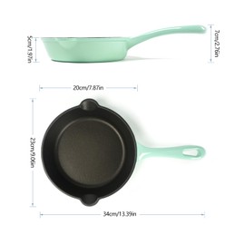 HAWOK Enameled Cast Iron 8-inch Skillet Green