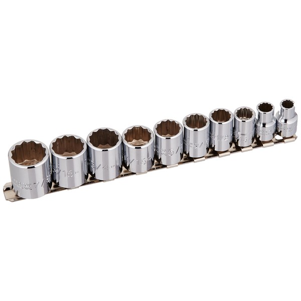3/8" Drive 10 Piece Socket Set - 12 Point