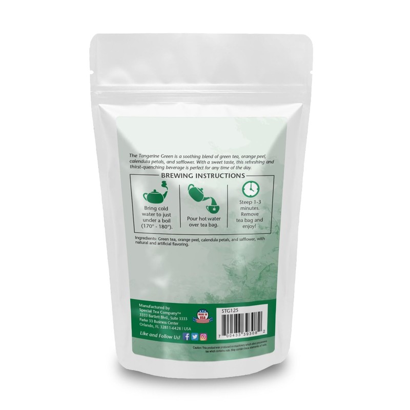 Special Tea Tangerine Green Tea, 20 Tea Bags