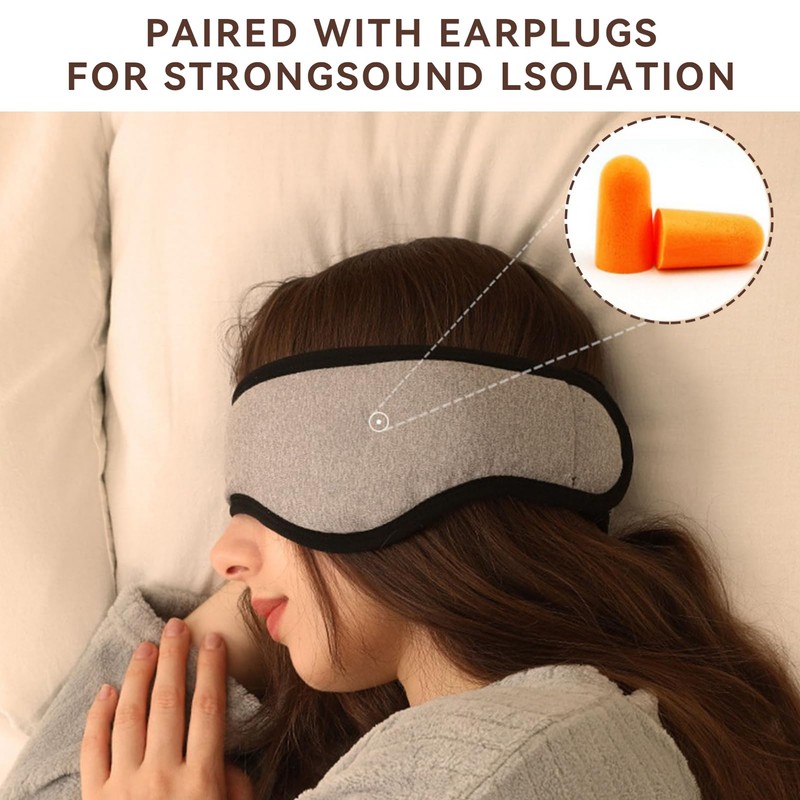 Soundproof Sleep Earmuff Headband, Sleeping Noise Cancelling Ear Wrap Ear