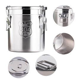 Sallurmose Stainless Steel Canisters for Kitchen,6L/12L Airtight Container Kitchen Rice Cereal Storage Canister For Rice,Flour, Grain,Cereral,Coffee Bean,Oil,Milk,Wine,Water (6L)