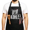 MoonWorks Barbecue Apron Man with Grill Seeking Woman with Charcoal