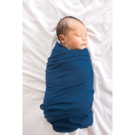 Large Premium Knit Baby Swaddle Receiving Blanket River by Copper Pearl
