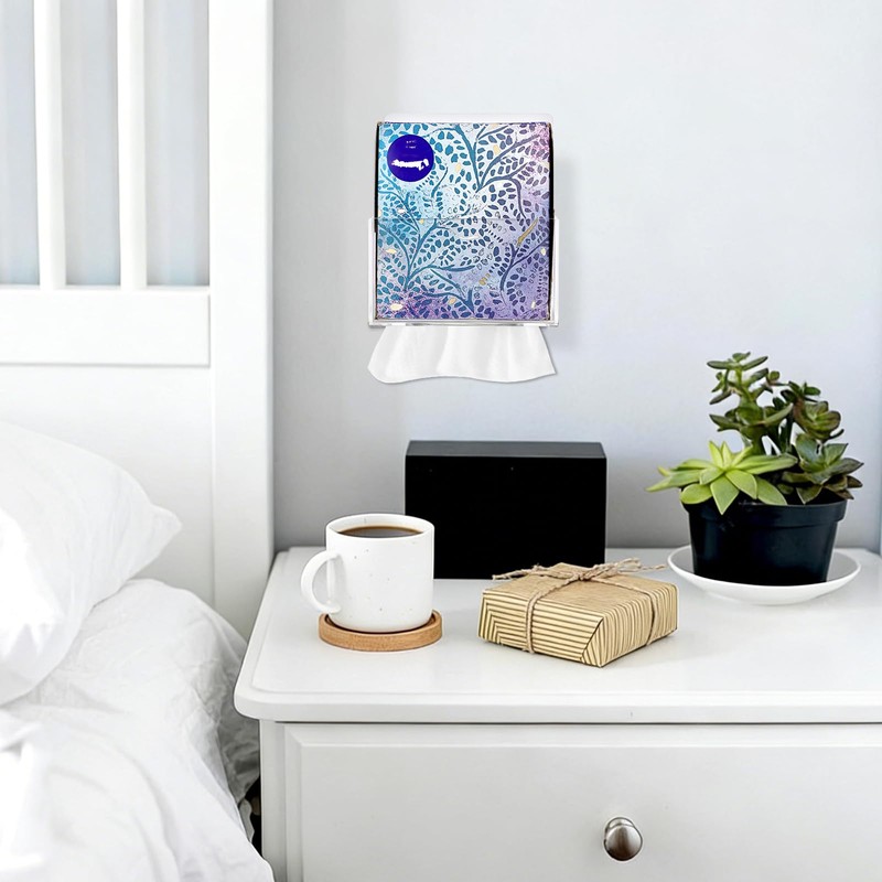 Hoowen Acrylic Tissue Box Holder Wall Mounted, Clear Square Tissue