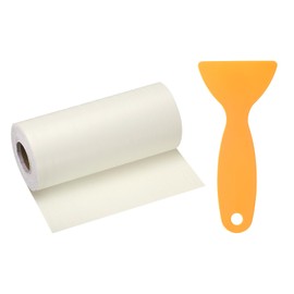 HARFINGTON Wood Grain Repair Tape 4.7 Inch x 33ft Self Adhesive Repair Patch Tape Simulated Wooden Floor Tapes with Plastic Scraper for Tables Doors Windows Furniture, Beige Wood