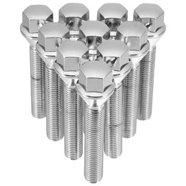 uxcell M12 x 1.5 Car Wheel Studs Set Taper Seat 17 mm Shank Wheel Bolts Lug Silver Tone 10pcs