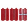 Mega Candles 6 pcs Unscented Red Round Pillar Candle, Pressed Premium Wax Candles 3 Inch x 9 Inch, Home Décor, Wedding Receptions, Baby Showers, Birthdays, Celebrations, Party Favors & More