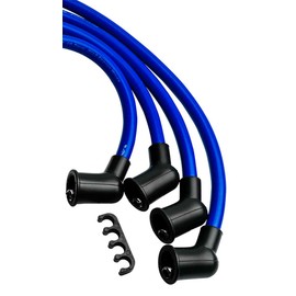 VMS RACING 90-00 Blue 10.2mm Performance High Heat Spark Plug Ignition Wires Set Compatible with Mazda Miata Mx-5 1.6L and 1.8L Engines 1990-2000