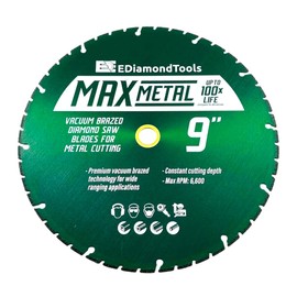 9" Vacuum Brazed Diamond Saw Blades for Metal, 7/8"-5/8" Arbor