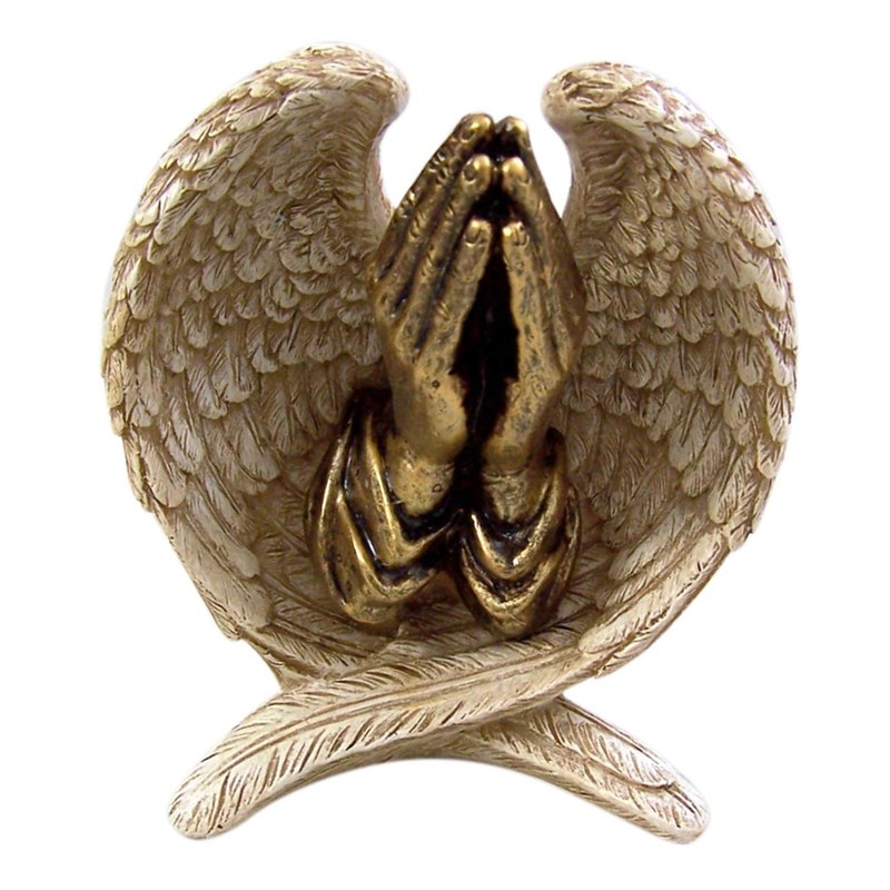 Angel Wings with Praying Hands Cast Resin Figurine Statue, 5