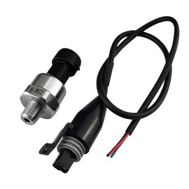 Pressure Transducer Sender Sensor with Connector, Stainless Steel 1/8”-27 NPT Pressure Transducer Sensor Compatible for Oil Fuel Air Water (300 PSI)