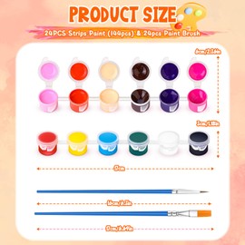 héBei 12 Pack 144Pcs Mini Acrylic Paint Set with Brushes for Kids Adults Craft Paint, 12 Colors Washable Acrylic Paint Strips for Home Classroom Birthday Party DIY Favors