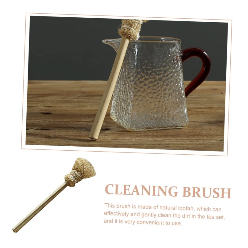CHILDWEET Loofah Teapot Brush Durable Cup Cleaning Brush with Practical