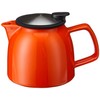 FORLIFE Bell Ceramic Teapot with Basket Infuser, 26-Ounce/770ml, Carrot