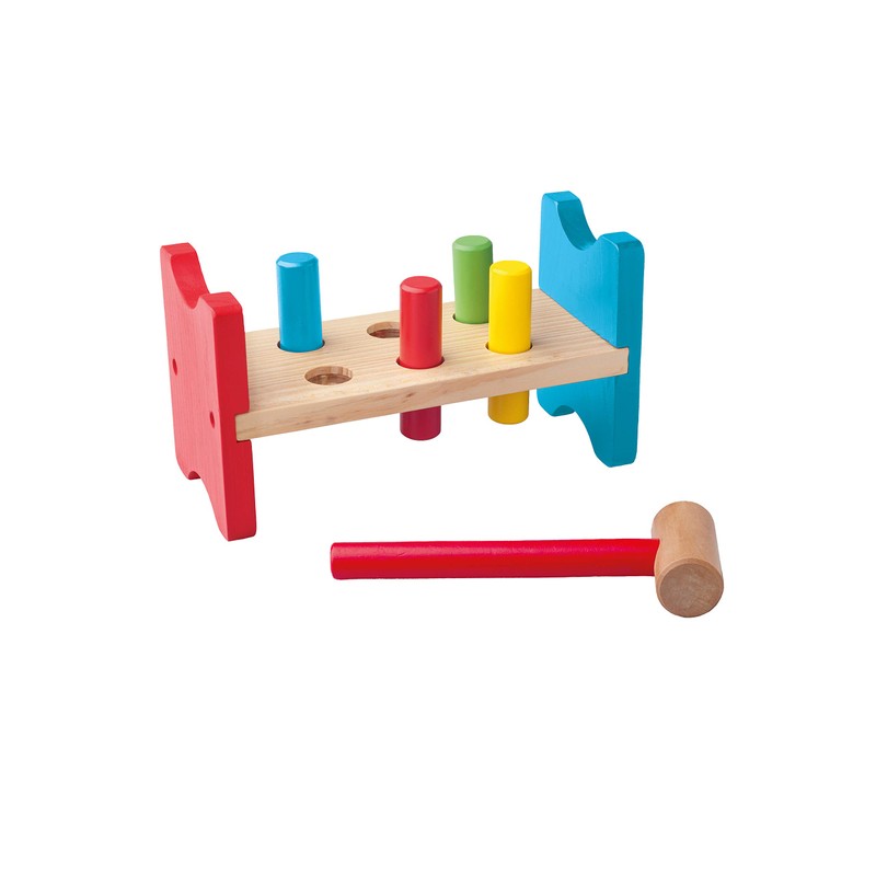 Woodyland 21.5 x 12 cm Didactic Toys Hammer Pegs (8-Piece)