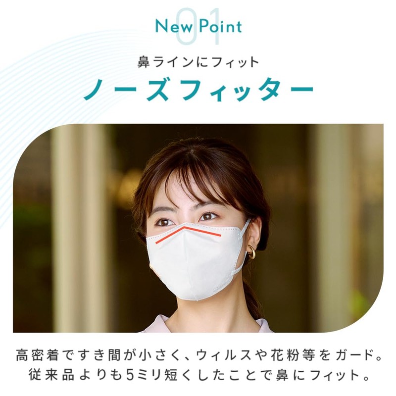 Iris Ohyama RK-KN5M Nano Air Mask, 3D Large (Regular Wide)