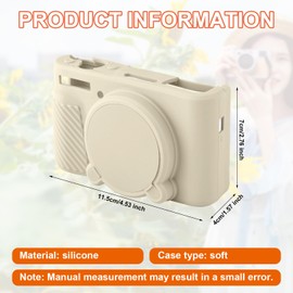 SX730 SX740 Kameratasche, Schlanke Silikon Kameratasche Weich Kamera-Schutzhülle Digitalkamera Tasche Kompatibel mit Canon PowerShot SX740 SX730 HS Kamera (Cremefarben)