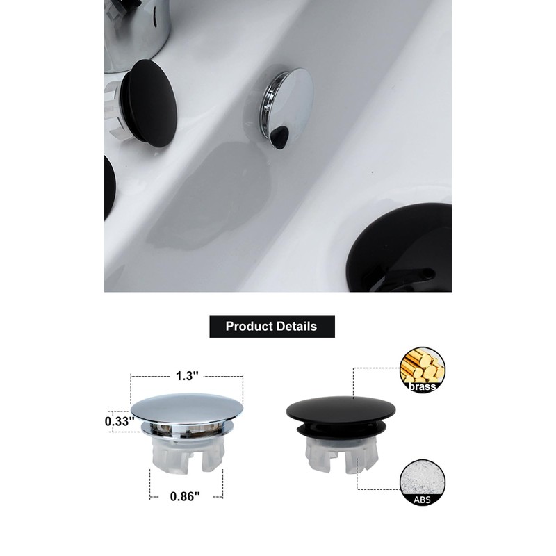 Sink Overflow Ring 2 Pack Matte Gold Bathroom Vanity Sink