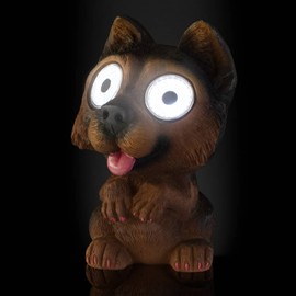 New Bright Eyes Solar Light LED Pet Dog Animal Garden Ornament Gift Decoration Solar Outdoor LED Light Eyes Animal Statue for Garden, Patio, Lawn, and Yard Décor