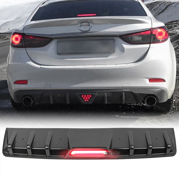 JMTBNO Rear Bumper Diffuser Lip Spoiler LED Brake Stop Light