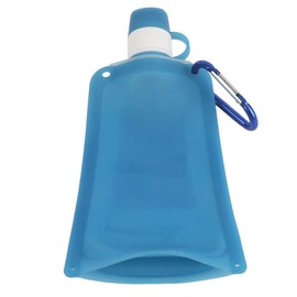 500ml Portable Foldable Water Bottles Collapsible Silicone Water Pouch for Outdoor Travel Camping CyclingDark Blue