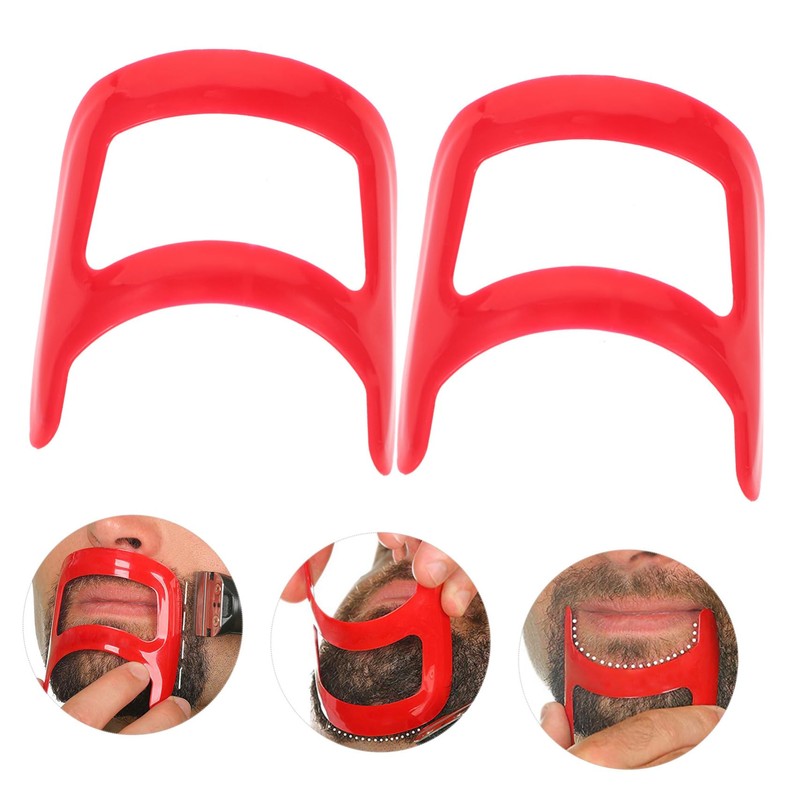 NOLITOY 2pcs Beard Modeling Ruler Shaving Template Men Beard Shaping