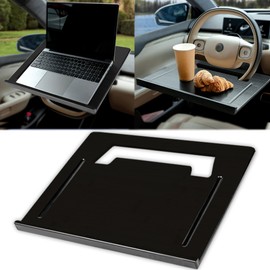 Essential Steering Wheel Tray - Car Table for Meal, Multipurpose Steering Wheel Table for Travelers, Table and Laptop Holder, Laptop Tray for Work