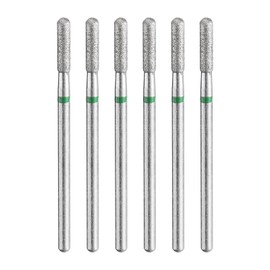 sourcing map 6pcs 100-120 Grits Diamond Grinding Bit 2.5mm Cylindrical Ball Head 2.35mm Shank 10mm Length Stone Sanding Drill Bits Rotary Tool for Ceramic Glass Nails Grinding Polishing