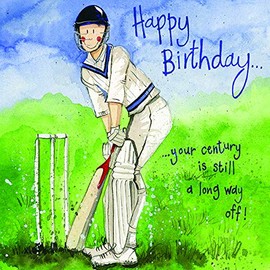 Alex Clark At The Crease Birthday Card - Cricket Birthday Card - Men - Designed and Printed in UK