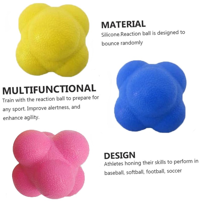 Lyfengdeam6 PCS Rubber Reaction Bounce Balls for Hand-Eye Coordination，Agility &