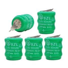 STEPMAX 5 Pack 3.6V 80mAh Ni-MH Battery for Varta 3/V80H 55608303012 PLC CNC Chip Data Power Supply 2 Pin