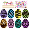 Healifty Pack of 8 Easter Scratch Eggs Colour Craft Art