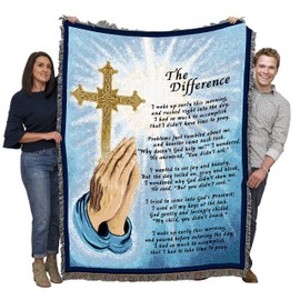 The Difference - Poem - Cotton Woven Blanket Throw - Made in The USA (72x54)